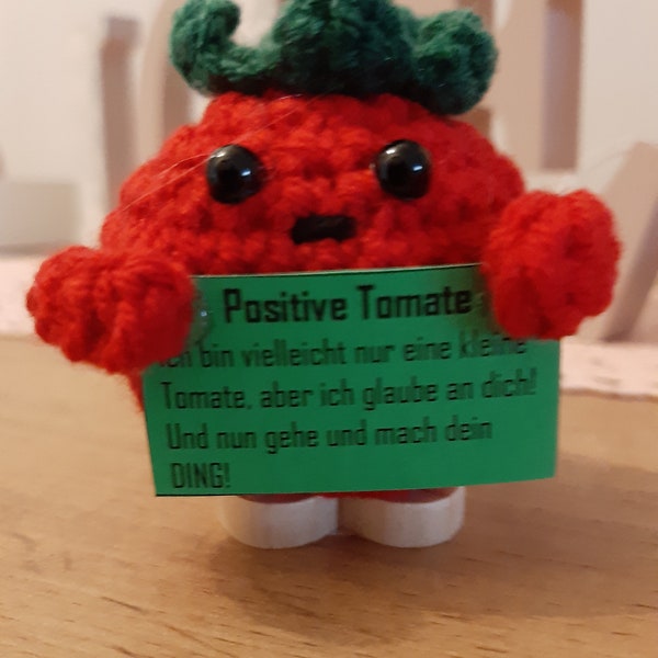 Tomate gehäkelt, positiv,Geschenk, positive Vibes, Mitbringsel, Herstellungsland Deutschland