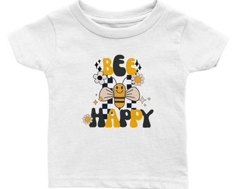 Bee Happy, Bee Happy TShirt, Retro Kids Shirt, Retro TShirt Kids, Retro Birthday Party, Kids Retro Birthday, Retro Baby, Retro Toddler