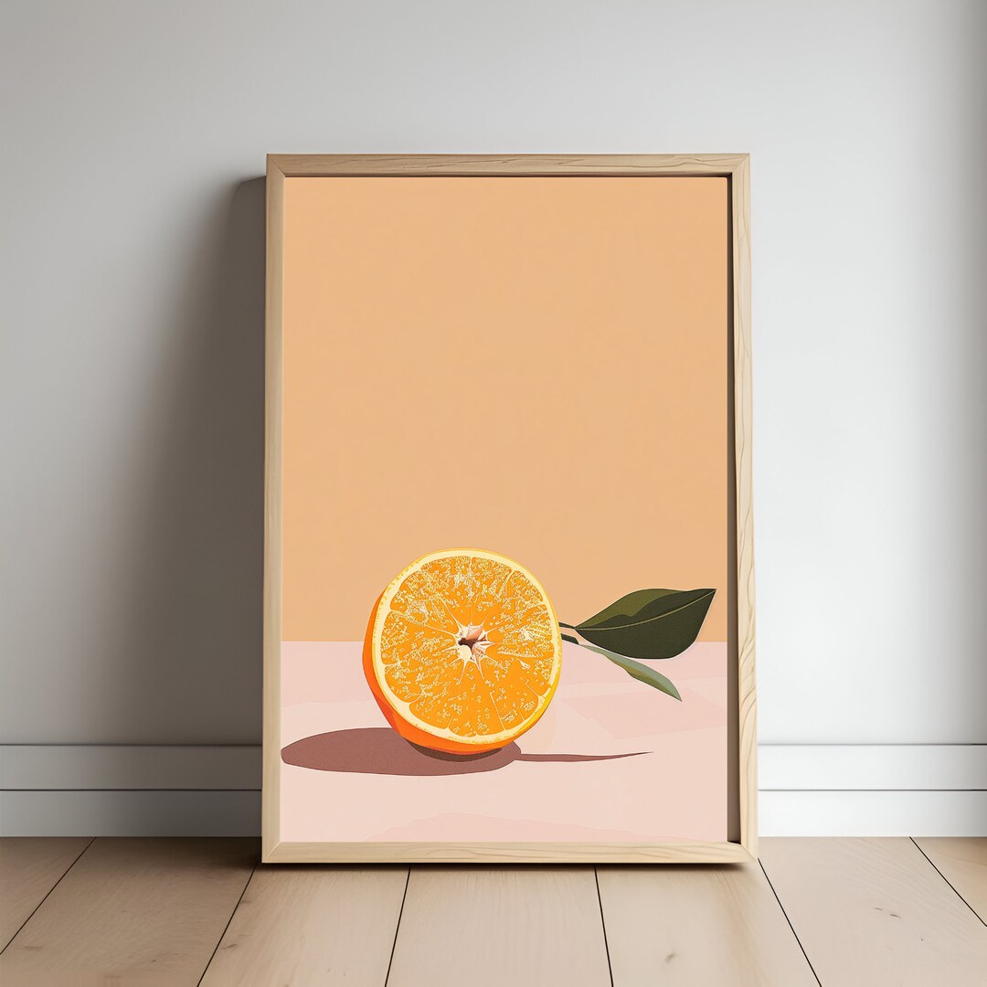 Minimalist Orange Poster | Fruit Wall Art | Citrus Poster - Etsy