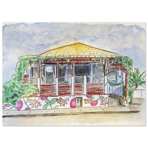 Beach Bakery Storefront Watercolor Print