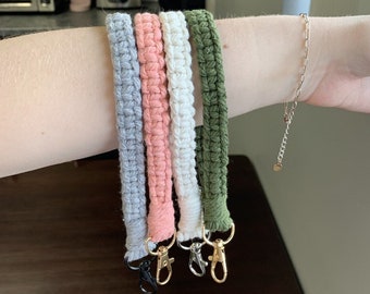 Bracelet en macramé, porte-clés, cordon, bohème, sac à main, personnalisé