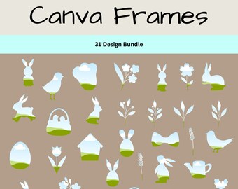Easter Canva Frame Templates, Bunny Photo Frames (Digital Download)