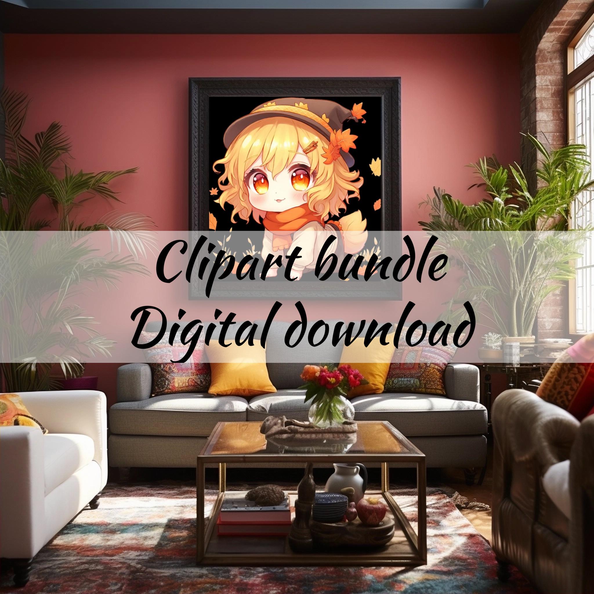 Charming Fall Chibi Clipart Set – Autumn Sublimation Designs (digital ...