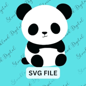 Panda SVG-Datei oder Crafting kann mit Cricut, Silhouette, Brother Scan N 'Cut, Laser Cutters und anderen 2 Schichten zur Farbe Kommerziell verwendet werden