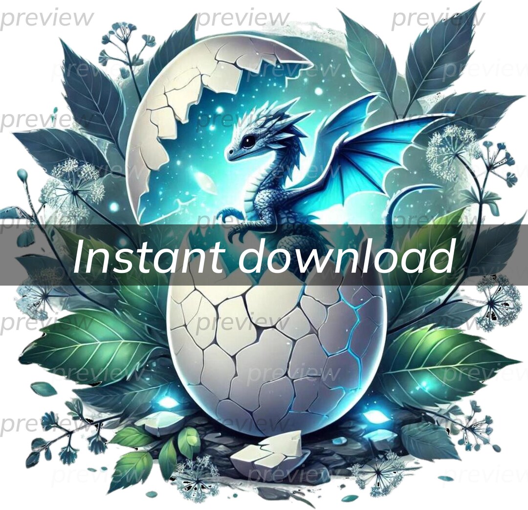 Enchanting Dragon Egg Digital Art - Printable Instant Download for ...