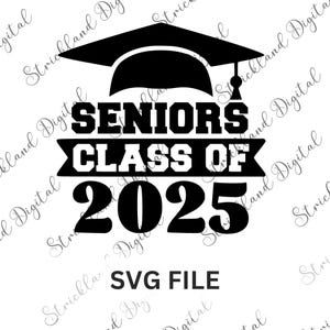 Classe des personnes âgées de 2025 SVG pour Cricut, Silhouette, Brother Scan N' Cut, découpeurs laser et autres Graphique vectoriel à 2 couches qui change facilement de couleur