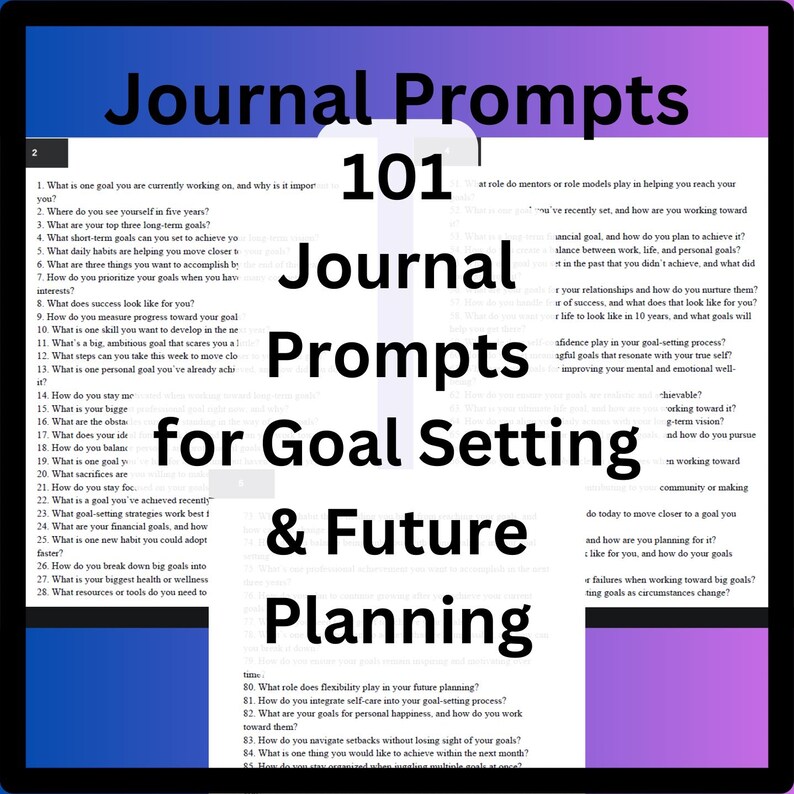 101 Journaling Prompts for Goal Setting and Future Planning | Digital ...