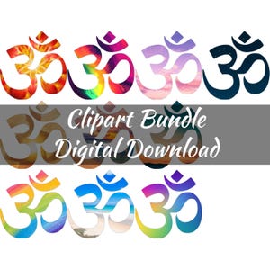 Clipart Om colorato Download immediato Design a sublimazione per progetti creativi e artigianato Perfetto per pianificatori e diari digitali