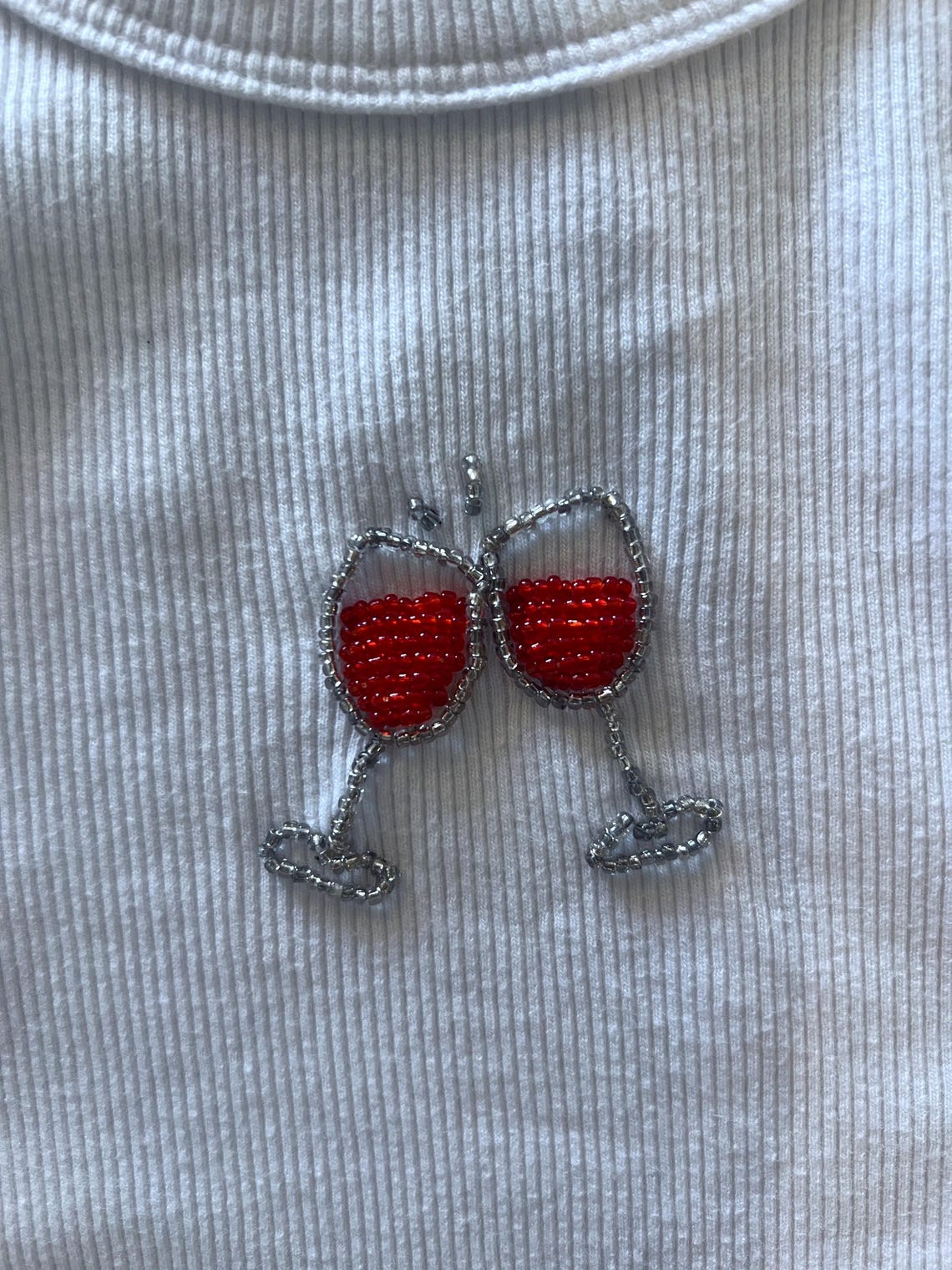 Red or White?: Bead Embroidered Top - Etsy