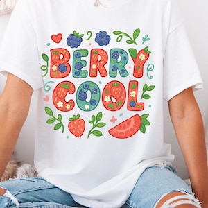Fraise mignon Clipart PNG, téléchargement numérique de baies Cool, sublimation et fichiers d'artisanat pour des projets de bricolage, téléchargement immédiat
