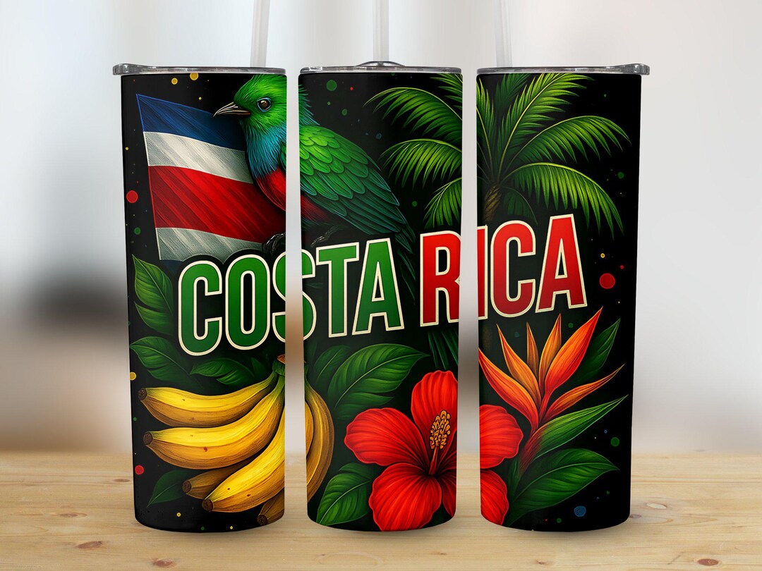 Costa Rica Tumbler Wrap – Quetzal Bird, Tropical Design (PNG Digital ...