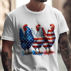 Patriotic Chicken PNG: 4th of July USA Flag Hen (Digital Download, 4000x4000px)