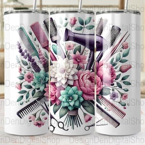 Hair Stylist 20oz Tumbler Wrap - Digital Download - Sublimation Design -Perfect Gift for Hairstylists, Hair Hustler PNG, Cosmetology tumbler