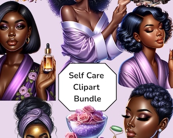 Luxury Self Care Clipart | Glam Beauty, Spa PNG Set (Digital Download)