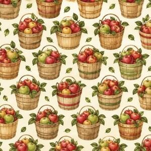 Apple Picking Scrapbook Paper Pack | 12x12 Printable Autumn Orchard Papers | Fall Harvest Digital Papers | Apple Cider Farm Theme image 10