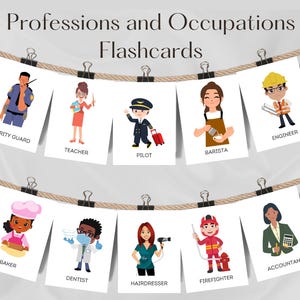 32 beroepen en beroepen Flashcards, montessorikaarten, leren van een beroep, banen en carrière voor kinderen, beroepsonderwijs, kleuterschool.