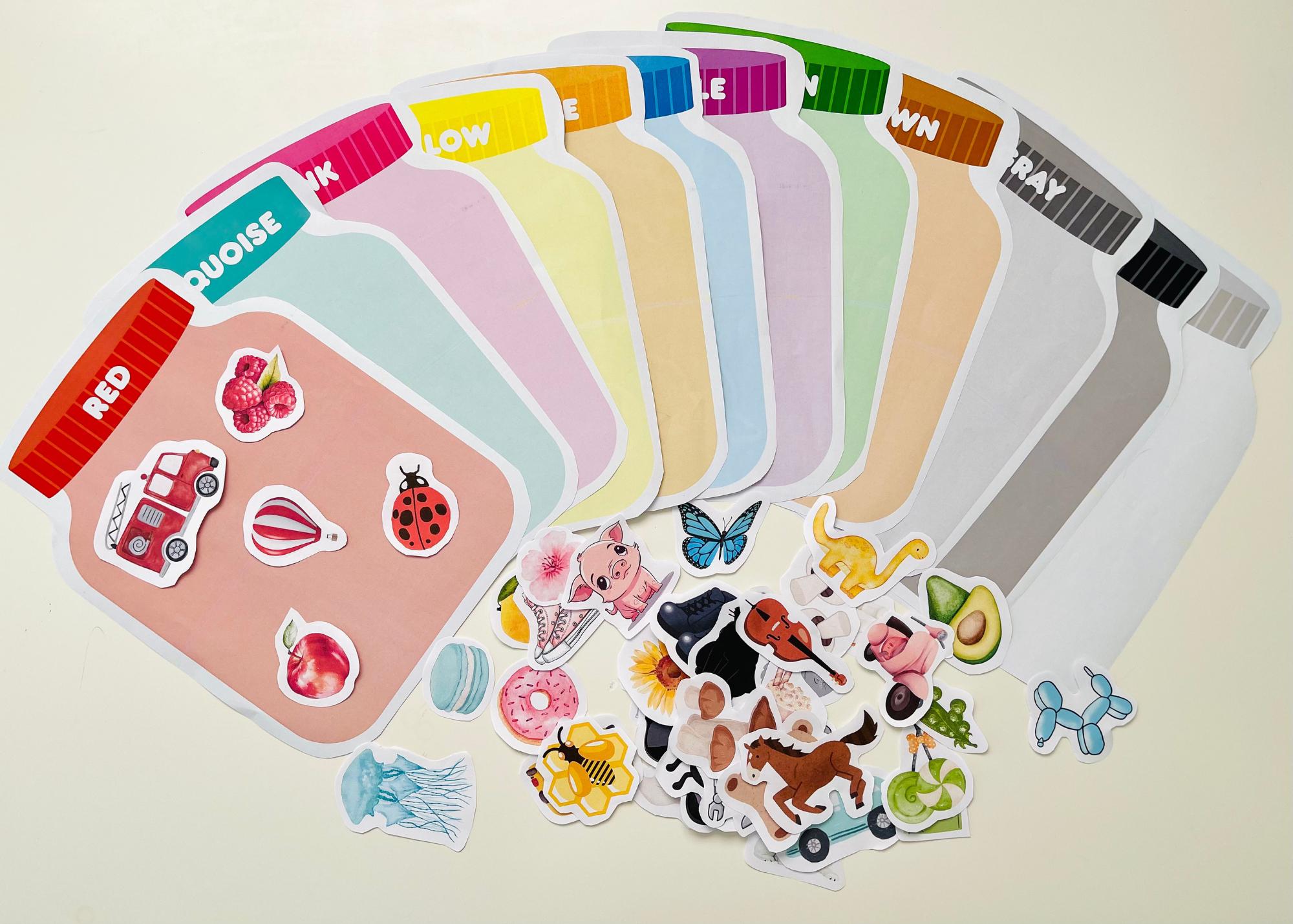 Color Sorting Game | Montessori Printable Activity for Kids, Preschool ...