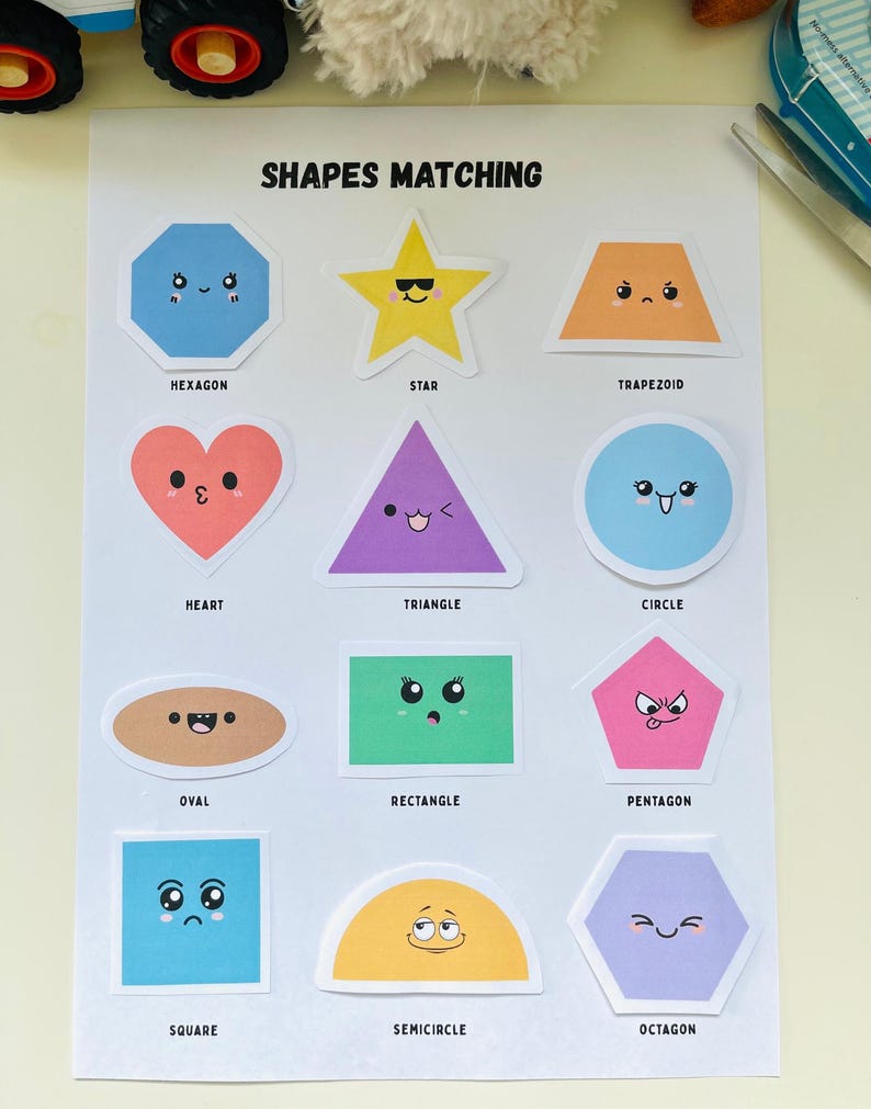 Shape Matching Printable for Kids, Montessori Shapes Sorting Activity ...