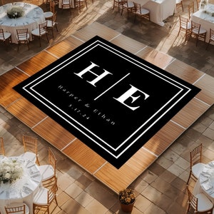 Custom Wedding Dance Floor Wrap | Self Stick Dance Floor | Monogram Vinyl Floor Decal | Reception Dance Floor | Wedding Decor