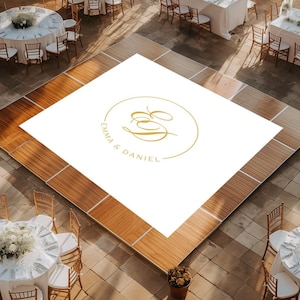 Initials Dance Floor Wrap | Wedding Dance Floor Wrap | Bride Groom | Wedding Decor | Self Stick Dance Floor | Monogram Vinyl Floor Decal