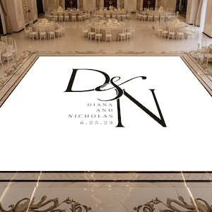 Custom Wedding Dance Floor Wrap | Self Stick Dance Floor | Monogram Vinyl Floor Decal | Reception Dance Floor | Wedding Decor