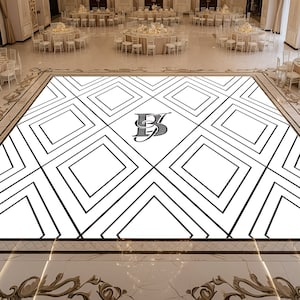 Initials Dance Floor Wrap | Wedding Dance Floor Wrap | Bride Groom | Wedding Decor | Self Stick Dance Floor | Monogram Vinyl Floor Decal