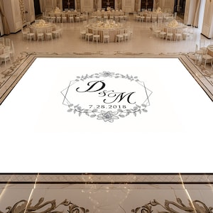 Custom Wedding Dance Floor Wrap | Self Stick Dance Floor | Monogram Vinyl Floor Decal | Reception Dance Floor | Wedding Decor