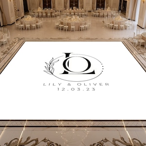 Custom Wedding Dance Floor Wrap | Self Stick Dance Floor | Monogram Vinyl Floor Decal | Reception Dance Floor | Wedding Decor