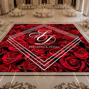 Premium Dance Floor Wrap | Wedding Dance Floor | Monogram Vinyl Floor Decal | Reception Dance Floor | Wedding Decor | Event Dance Floor