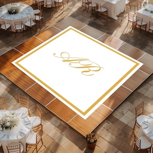 Custom Wedding Dance Floor Wrap | Self Stick Dance Floor | Monogram Vinyl Floor Decal | Reception Dance Floor | Wedding Decor