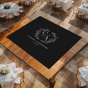 Custom Wedding Dance Floor Wrap | Self Stick Dance Floor | Monogram Vinyl Floor Decal | Reception Dance Floor | Wedding Decor