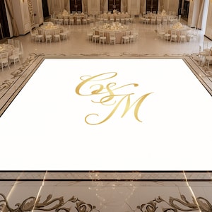 Premium Dance Floor Wrap | Wedding Dance Floor | Monogram Vinyl Floor Decal | Reception Dance Floor | Wedding Decor | Event Dance Floor