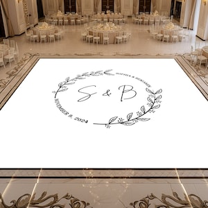 Custom Wedding Dance Floor Wrap | Self Stick Dance Floor | Monogram Vinyl Floor Decal | Reception Dance Floor | Wedding Decor