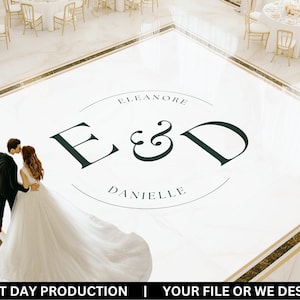 Custom Wedding Dance Floor Wrap | Self Stick Dance Floor | Monogram Vinyl Floor Decal | Reception Dance Floor | Wedding Decor