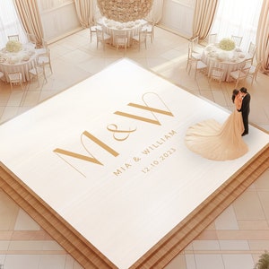 Initials Dance Floor Wrap | Wedding Dance Floor Wrap | Bride Groom | Wedding Decor | Self Stick Dance Floor | Monogram Vinyl Floor Decal