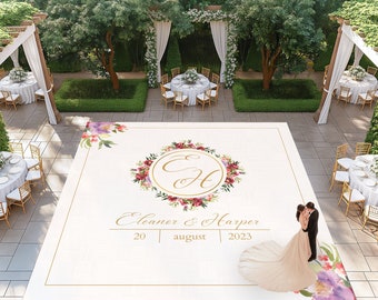 Wedding Dance Floor Wrap | Custom Names Floor Decal | Reception Dance Floor | Anniversary Dance Floor | Custom Floor Graphic