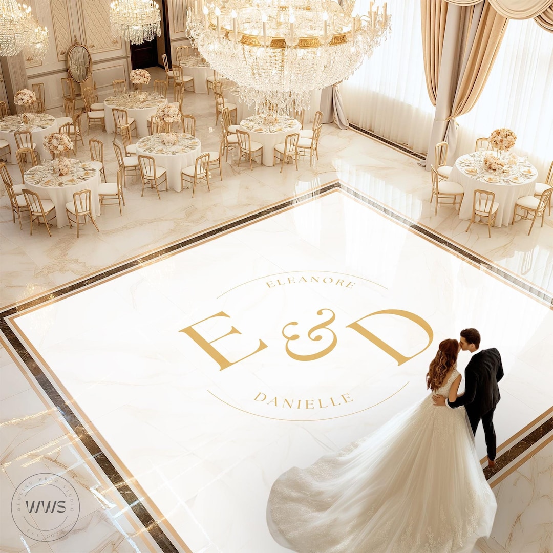 Custom Wedding Dance Floor Wrap | Self Stick Dance Floor | Monogram ...