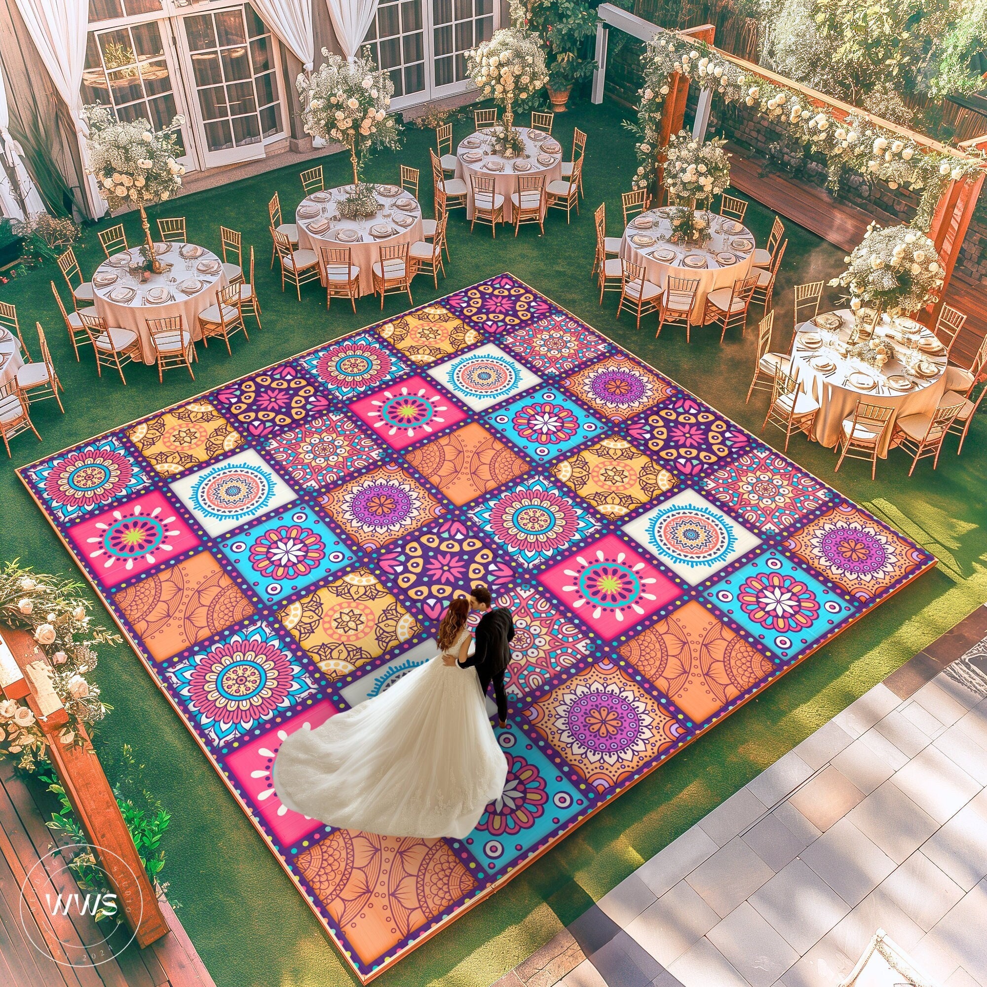 Mandala Dance Floor Decal | Dance Floor Mural | Vinyl Event Dance Floor | Indian Wedding Dance Floor Wrap | Reception Floor Wrap