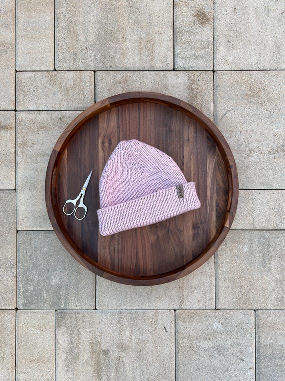 Everyday Beanie (Pink), Fisherman Hat (Adult) - 100% Merino Wool (Pink)