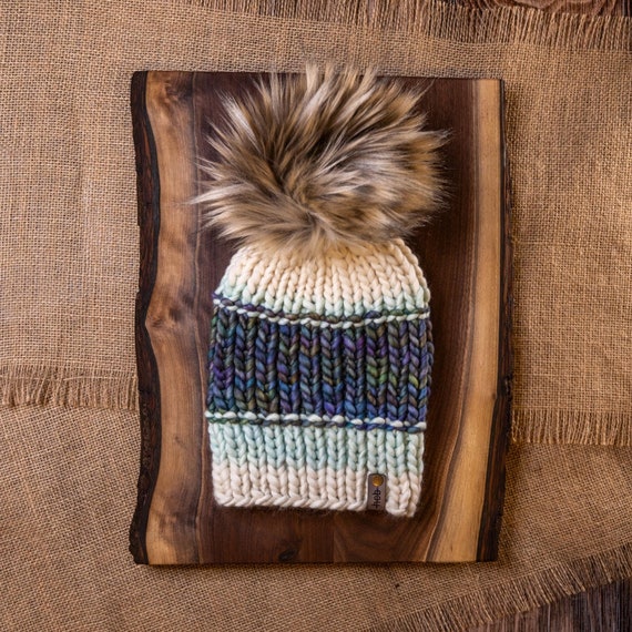 Eco Beanie (Adult) - 100% Merino Wool Beanie (White, Purple, Blue)