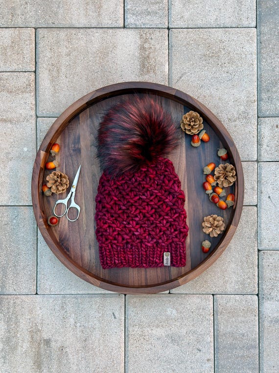 Seasons Beanie (Adult) - 100% Merino Wool (Ruby Red)