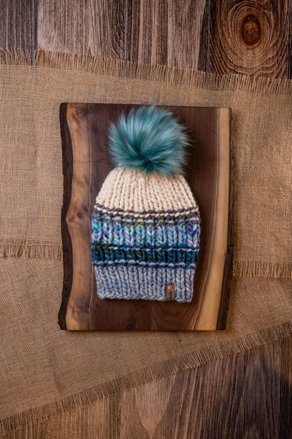 Eco Beanie (Adult) - 100% Merino Wool Beanie (White, Blue, Grey)