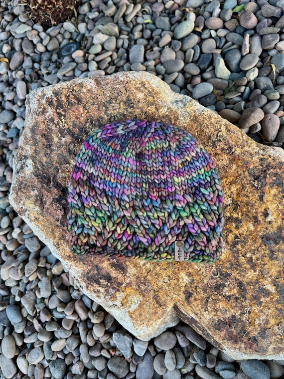 Divergence Beanie (Adult) - 100% Merino Wool Beanie (Purple, Blue, Green, multi-color)