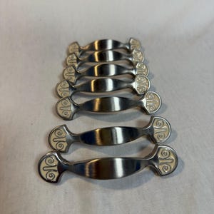 Liberty Vintage skåphandtag 7,5 cm i satin nickel, nautiska lådhandtag, set om 7