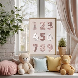Neutral Numbers Printable Wall Art | Nursery Decor | Kids Room Art | Modern Educational Number Print Set | Digital Download