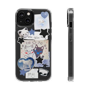 digitale blaue Katze Handyhülle