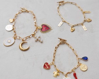 Custom Charm Bracelet for Women Personalized Charm Jewelry Build Your Own Charm Bracelet Gold Charm Bracelet Create Your Own Charm Bracelet