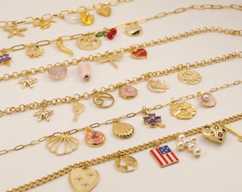 Charm Pendant, Add on Charm for DIY Jewelry, Choose Your Favorite Charms, Stainless Steel & Brass Charms