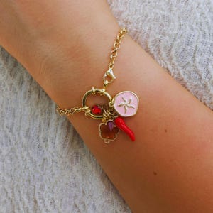 Custom Carabiner Charm Bracelet, Build Your Own Charm Bracelet, Gold Carabiner Charm Matching Bracelet, Waterproof Charm Jewelry