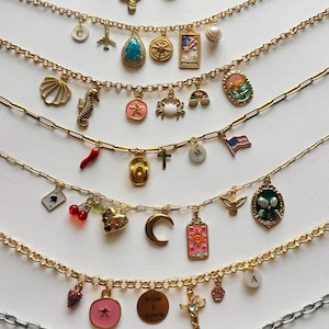 Personalized Gold Charm Bracelet for Women Build Your Own Custom Charm Bracelet Vintage Chunky Charm Bracelet Gift Your Story Your Charms
